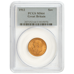 Pre-Owned 1912 Full Sovereign Gold Coin - PCGS Graded MS64 - 207152.64/11935970