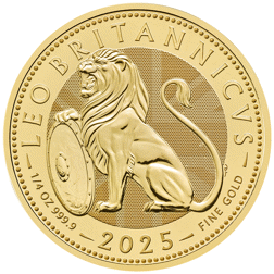 Pre-Owned 2025 UK The British Lion 1/4oz Gold Coin