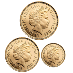 Pre-Owned 2015 UK 'Fourth Portrait' Sovereign Proof Gold 3-Coin Set - Missing Outer Sleeve