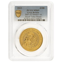 Pre-Owned 2023 UK Tudor Beasts Bull of Clarence 1oz Gold Coin - PCGS Graded MS69 - 925814.69/47189876