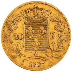 Pre-Owned 1827 French Charles X 20 Franc Gold Coin