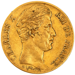 Pre-Owned 1827 French Charles X 20 Franc Gold Coin