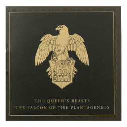 Pre-Owned 2019 UK Queen’s Beasts Falcon of the Plantagenets 1/4oz Proof Gold Coin - Damaged Outer Box