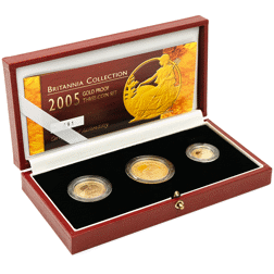 Pre-Owned 2005 UK Britannia Proof Gold 3-Coin Set