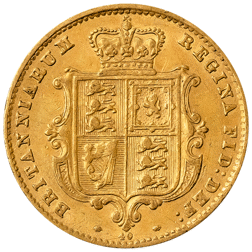 Pre-Owned 1865 London Mint DN.40 Victorian 'Shield' Half Sovereign Gold Coin