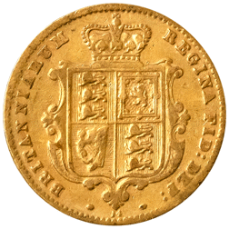 Pre-Owned 1867 London Mint DN.14 Victorian 'Shield' Half Sovereign Gold Coin