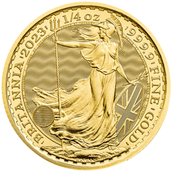 Pre-Owned 2023 UK King Charles III Britannia 1/4oz Gold Coin - Carded