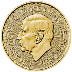 Pre-Owned 2023 UK King Charles III Britannia 1/4oz Gold Coin - Carded