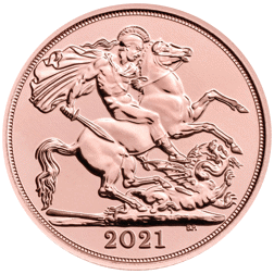 Pre-Owned 2021 UK Half Sovereign Gold Coin - Carded