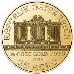 2026 Austrian Philharmonic 1/4oz Gold Coin