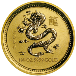 Pre-Owned 2000 Australian Lunar Dragon 1/4oz Gold Coin