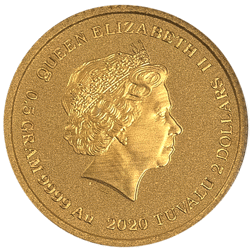 Pre-Owned 2020 Tuvalu James Bond 0.5g Gold Coin - Carded