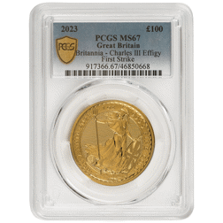 Pre-Owned 2023 UK Charles III Britannia 1oz Gold Coin - PCGS Graded MS67 - 917366.67/46850668