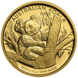Pre-Owned 2013 Australian Koala 1/10oz Proof Gold Coin