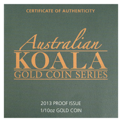 Pre-Owned 2013 Australian Koala 1/10oz Proof Gold Coin