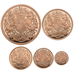 Pre-Owned 2022 UK Memorial Sovereign Proof Gold 5-Coin Set