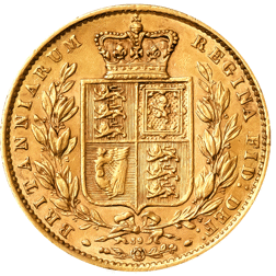 Pre-Owned 1871 London Mint DN.39 Victorian 'Shield' Full Sovereign Gold Coin