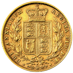 Pre-Owned 1866 London Mint DN.9 Victorian 'Shield' Full Sovereign Gold Coin