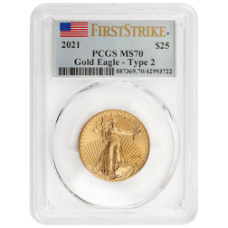 Pre-Owned 2021 USA Eagle Type II 1/2oz Gold Coin - PCGS MS70 - 887369.70/42993722