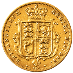 Pre-Owned 1874 London Mint DN.338 Victorian 'Shield' Half Sovereign Gold Coin