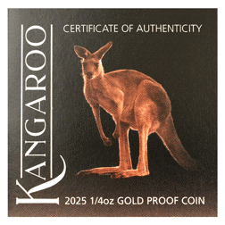 Pre-Owned 2025 Australian Kangaroo 1/4oz Proof Gold Coin