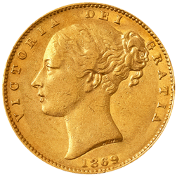 Pre-Owned 1869 London Mint DN.38 Victoria Young Head 