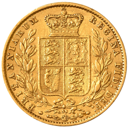 Pre-Owned 1866 London Mint DN.39 Victorian 'Shield' Full Sovereign Gold Coin