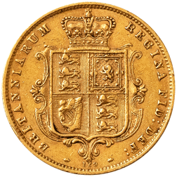 Pre-Owned 1880 London Mint DN.129 Victorian 'Shield' Half Sovereign Gold Coin