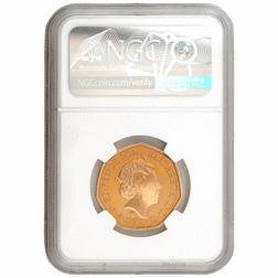 Pre-Owned 2020 UK Winnie the Pooh 50p Proof Gold Coin - NGC Graded PF70 - 6028365-034