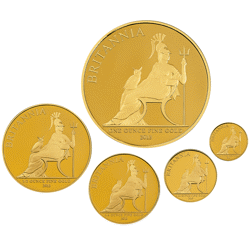 Pre-Owned 2013 UK Britannia Proof Gold 5-Coin Collection