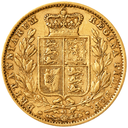 Pre-Owned 1866 London Mint DN.47 Victorian 'Shield' Full Sovereign Gold Coin