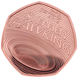 Pre-Owned 2019 UK Stephen Hawking 50p Proof Gold Coin