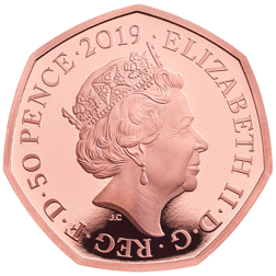 Pre-Owned 2019 UK Stephen Hawking 50p Proof Gold Coin