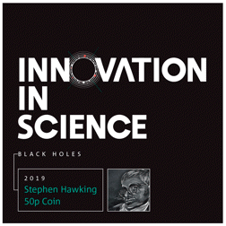 Pre-Owned 2019 UK Stephen Hawking 50p Proof Gold Coin