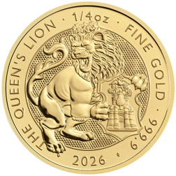 Pre-Owned 2026 UK Tudor Beasts Queen's Lion 1/4oz Gold Coin