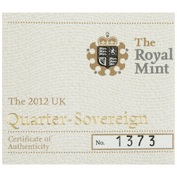 Pre-Owned 2012 UK Quarter Sovereign Proof Design Gold Coin