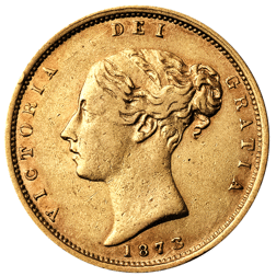 Pre-Owned 1873 London Mint DN.223 Victorian 'Shield' Half Sovereign Gold Coin