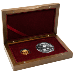 Pre-Owned 2007 Chinese Panda Proof Gold and Silver 2-Coin Collection