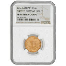 Pre-Owned 2012 UK Full Sovereign Proof Gold Coin - NGC Graded PF69 - 6947819-054