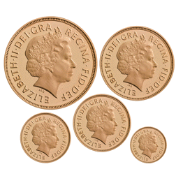 Pre-Owned 2014 UK Sovereign Proof Gold 5-Coin Collection
