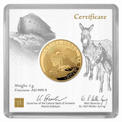 Pre-Owned 2023 Armenian Noah's Ark 1g Gold Coin