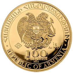 Pre-Owned 2023 Armenian Noah's Ark 1g Gold Coin