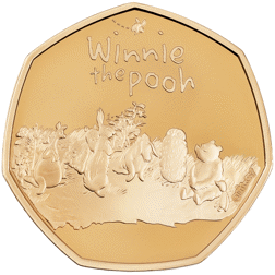 Pre-Owned 2021 UK 'Winnie the Pooh and Friends' 50p Proof Gold Coin