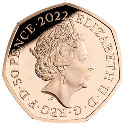 Pre-Owned 2022 UK 'Winnie the Pooh and Friends' 50p Proof Gold Coin