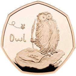 Pre-Owned 2021 UK 'Owl' 50p Proof Gold Coin