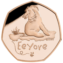 Pre-Owned 2022 UK 'Eeyore' 50p Proof Gold Coin