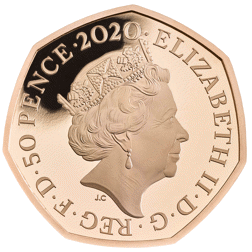 Pre-Owned 2020 UK The Royal Mint 'Winnie the Pooh' 50p Proof Gold Coin