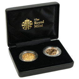 Pre-Owned 1968 - 2018 UK '50 Year Celebration' Full Sovereign Gold  2-Coin Set