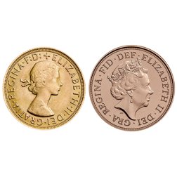 Pre-Owned 1968 - 2018 UK '50 Year Celebration' Full Sovereign Gold  2-Coin Set