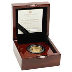 Pre-Owned 2023 UK Tudor Beasts The Yale of Beaufort 1/4oz Proof Gold Coin - Missing Outer Box